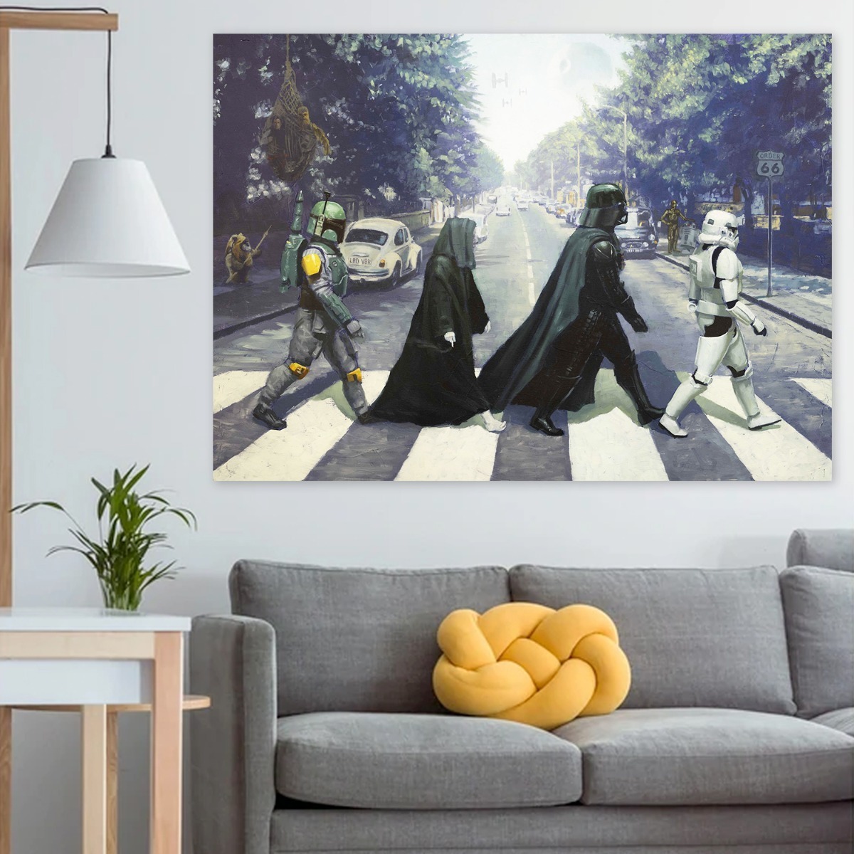 Foto 5 pulgar | Cuadro Star Wars Abbey Road Grande En Canvas Premium 4k Color Multicolor Armazón Bastidor De Madera