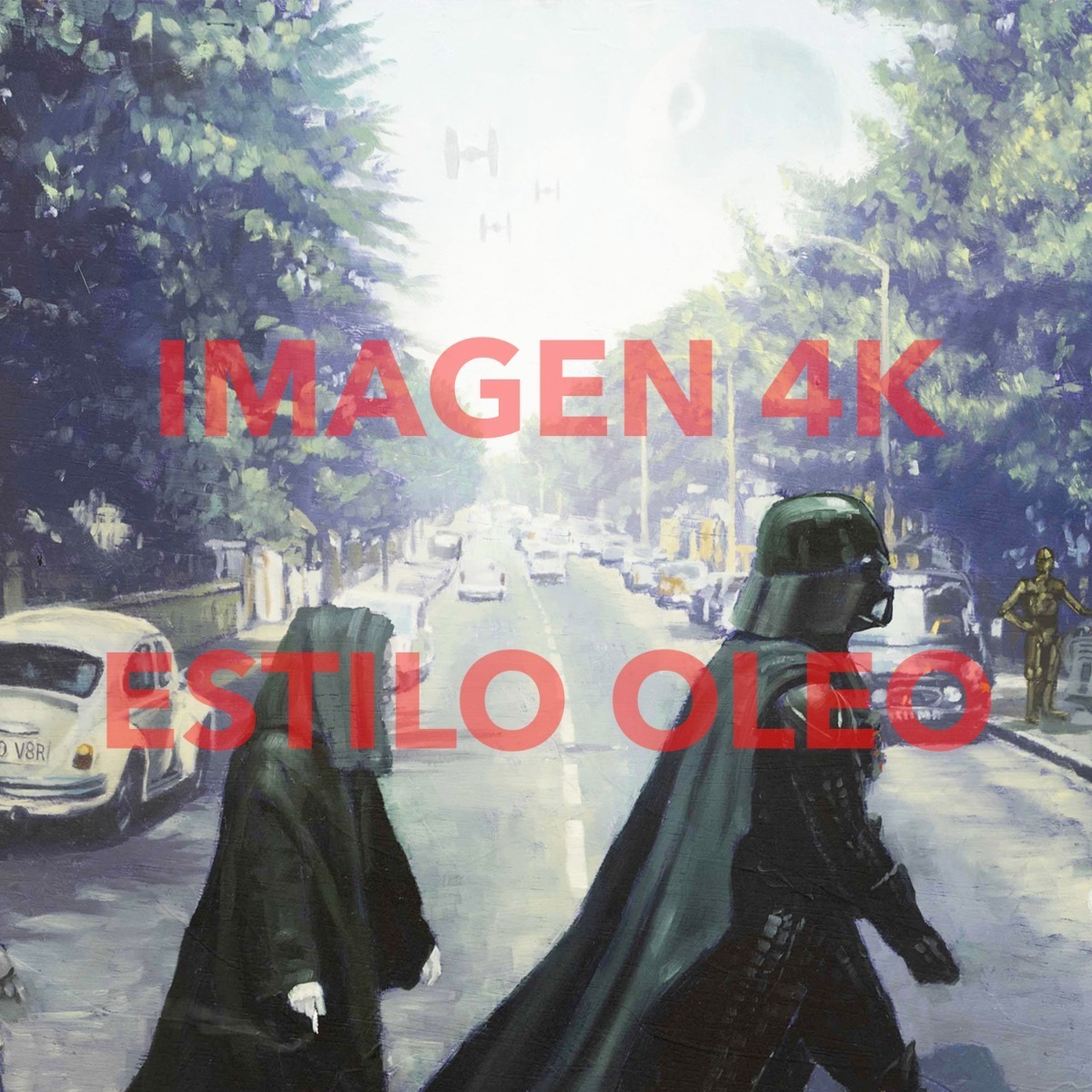 Foto 5 | Cuadro Star Wars Abbey Road Grande En Canvas Premium 4k Color Multicolor Armazón Bastidor De Madera
