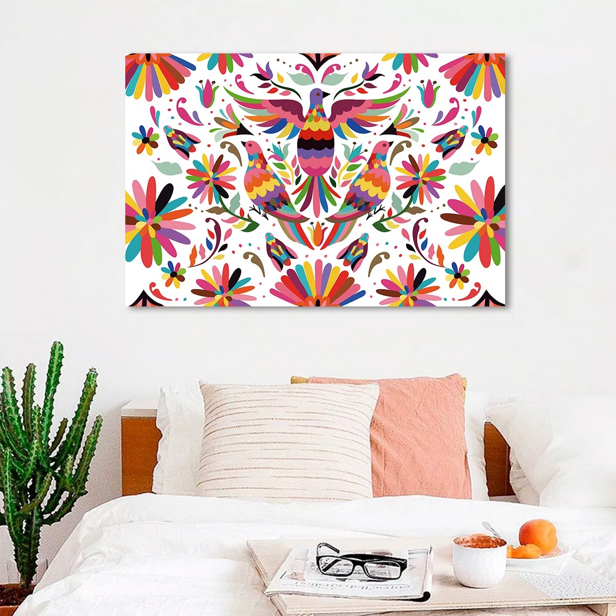 Foto 3 pulgar | Cuadro Decorativo Arte Mexicano Huichol Otomí  Lienzo Canvas Artístico No Sintético Tintas Ecologica