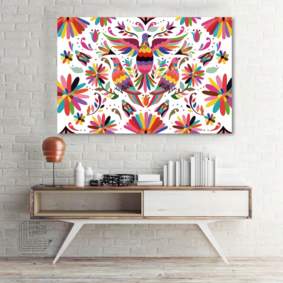 Foto 6 pulgar | Cuadro Decorativo Arte Mexicano Huichol Otomí  Lienzo Canvas Artístico No Sintético Tintas Ecologica