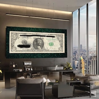 Foto 2 | Mega Billete Crypto Bitcoin Cuadro Canvas Matrix 140x80 Xgde