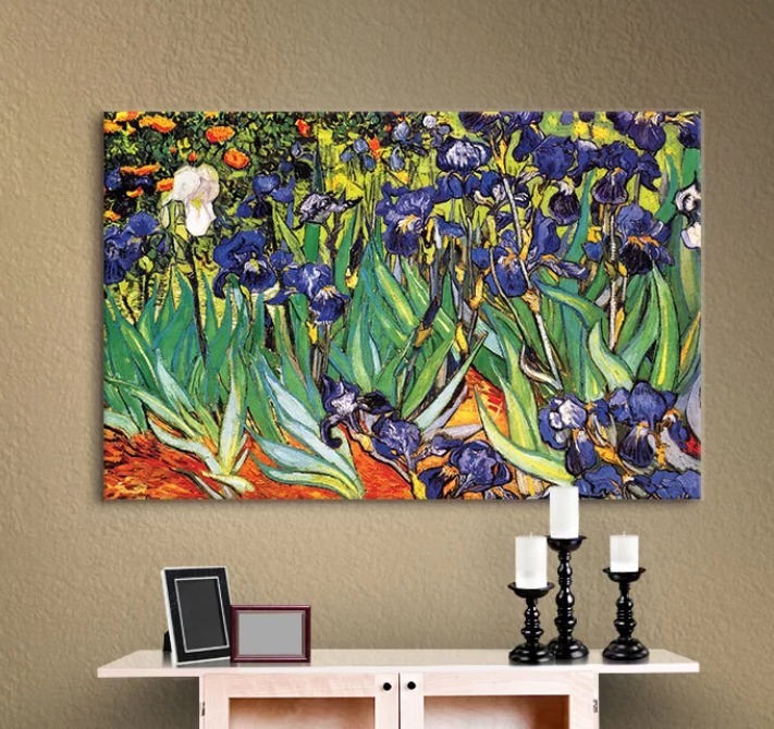 Foto 3 pulgar | Cuadro Flores Iris De Van Gogh En Lienzo Canvas Con Bastidor Color Multicolor