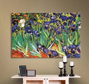 Foto 2 | Cuadro Flores Iris De Van Gogh En Lienzo Canvas Con Bastidor Color Multicolor