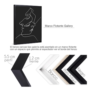 Foto 4 | Cuadros Canvas Arte Minimalista Abstracto Close Noir Modernos Tipo Galeria No Sintético Alta Calidad Opción Enmarcado