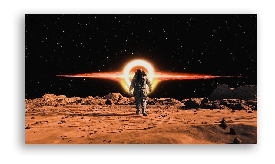 Foto 2 pulgar | Cuadro Astronauta En Marte Explosión Solar Moderno Canvas