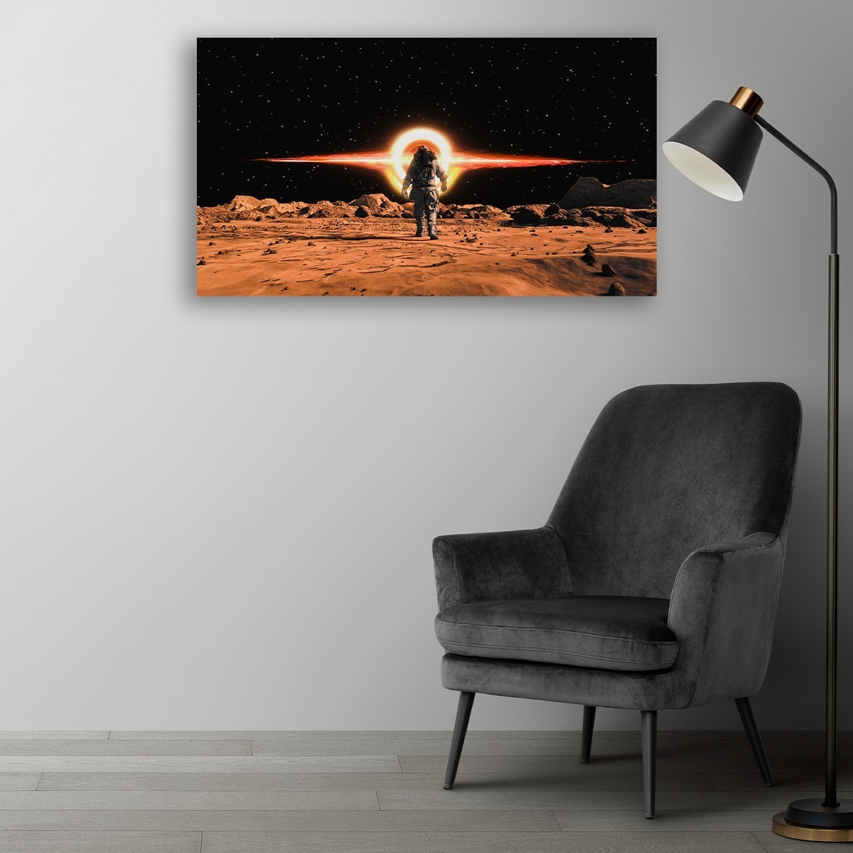 Foto 4 | Cuadro Astronauta En Marte Explosión Solar Moderno Canvas