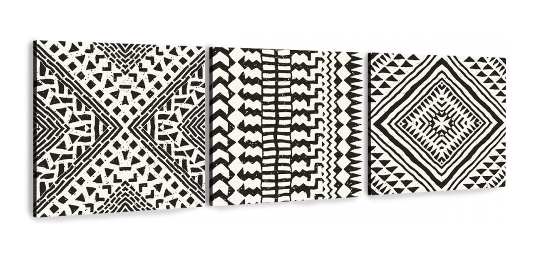 Foto 1 | Cuadros Minimalistas Canvas Triptico Tribales Boho Calidad Color B&n Armazón Bastidor