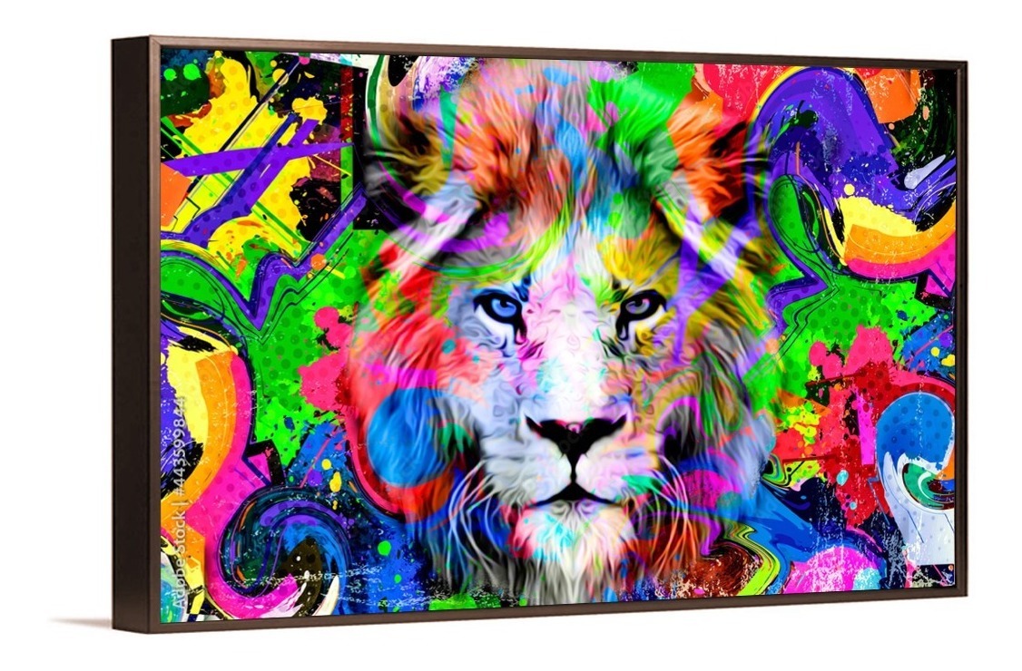Foto 4 pulgar | Cuadros Decorativos Abstracto Moderno Animales Colores 4k