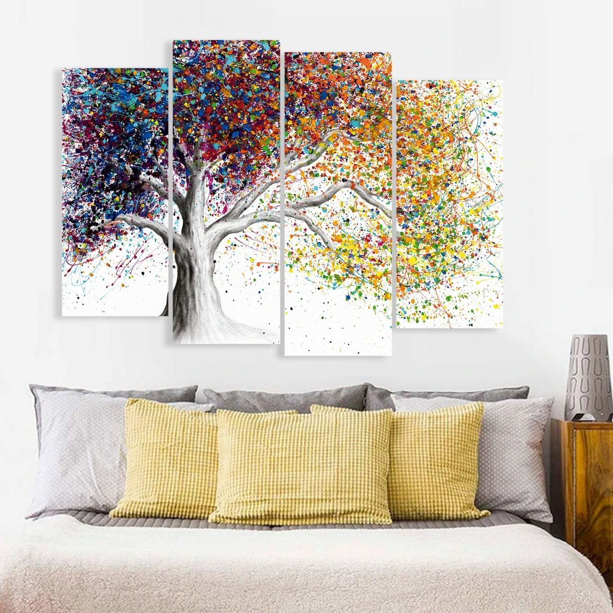 Foto 1 | Cuadro Arbol Acuarela Moderno Alta Calidad Lienzo Canvas Art