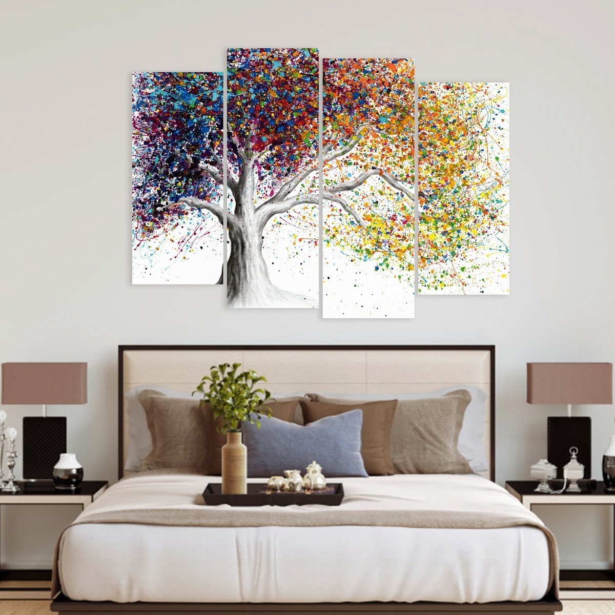 Foto 2 | Cuadro Arbol Acuarela Moderno Alta Calidad Lienzo Canvas Art