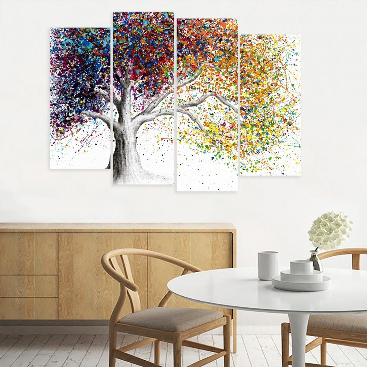 Foto 5 | Cuadro Arbol Acuarela Moderno Alta Calidad Lienzo Canvas Art