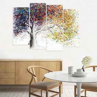 Foto 5 | Cuadro Arbol Acuarela Moderno Alta Calidad Lienzo Canvas Art