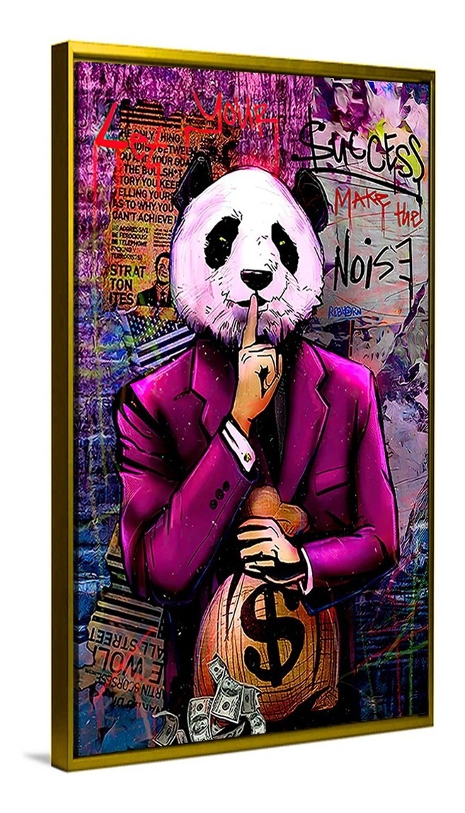 Foto 5 | Cuadro Decorativo Panda Grafiti Dólar Moderno Sala Recamara