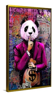 Foto 5 | Cuadro Decorativo Panda Grafiti Dólar Moderno Sala Recamara