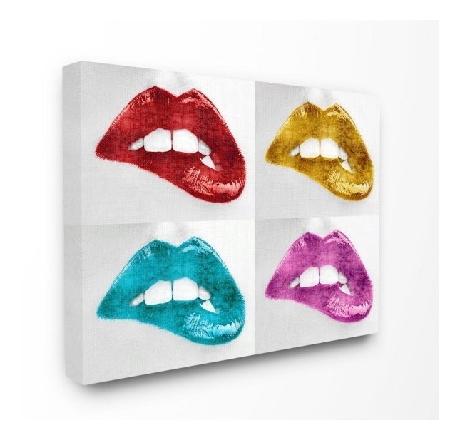 Foto 1 | Cuadro Moderno Art Pop Labios Colores En Canvas .80x1 Mt