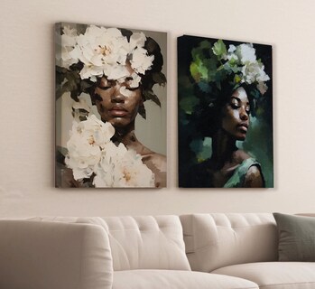 Foto 1 | Set 2 Cuadros Decogaleria Africanas Flores Modernos Canvas