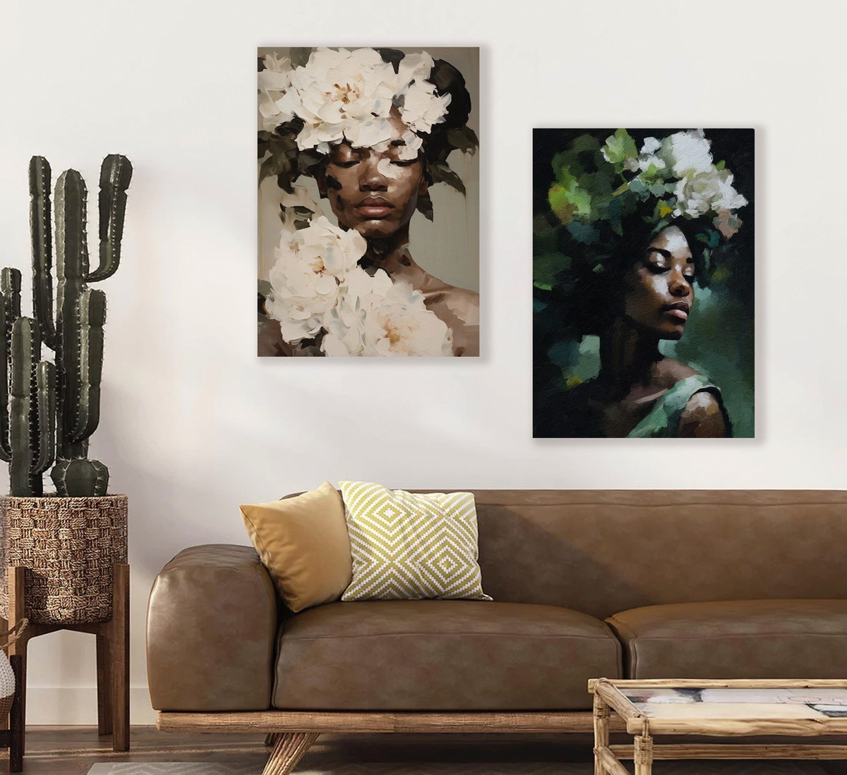 Foto 4 | Set 2 Cuadros Decogaleria Africanas Flores Modernos Canvas