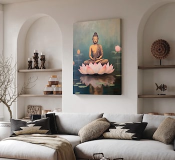 Foto 1 | Cuadro Buda Pintura Moderno Decorativo En Lienzo Canvas Algodón No Sintetico Tipo Oleo