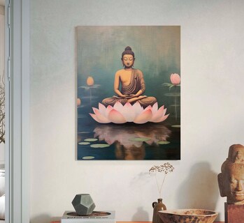 Foto 3 | Cuadro Buda Pintura Moderno Decorativo En Lienzo Canvas Algodón No Sintetico Tipo Oleo