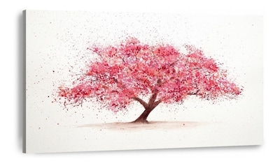 Foto 1 | Cuadro Decorativo Arbol Rosado Acuarela Abstracto En Canvas