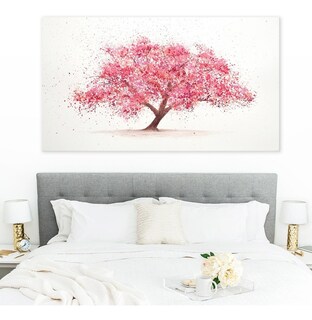Foto 4 | Cuadro Decorativo Arbol Rosado Acuarela Abstracto En Canvas