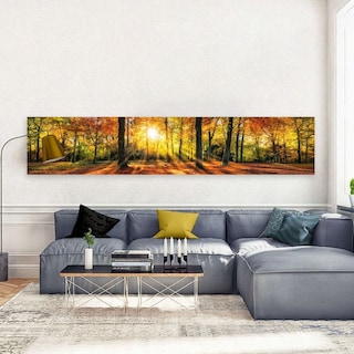 Foto 1 | Cuadro Panoramico Paisaje Bosque Otoño En Lienzo Canvas Hd