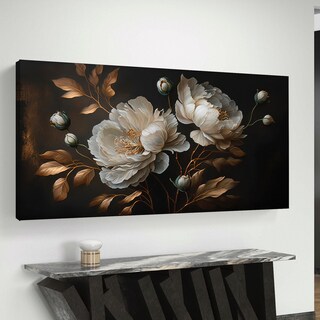 Foto 2 | Cuadro Flores Tipo Oleo Rosas Abstracto Lienzo Canvas 120x60
