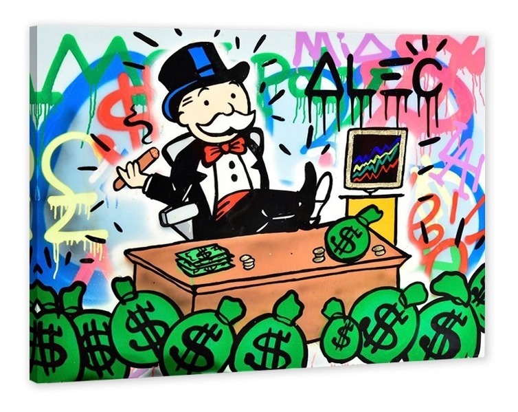 Cuadro Decorativo Alec Monopoly Inversionista Rico Graffiti