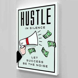 Foto 1 | Cuadro Alec Monopoly Canvas Hustle In Silence Money Exito