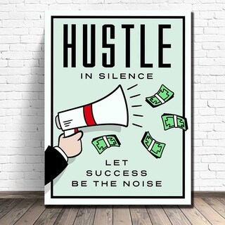 Foto 3 | Cuadro Alec Monopoly Canvas Hustle In Silence Money Exito