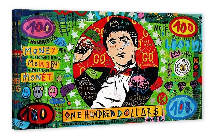 Cuadro Decorativo Alec Monopoly Dollar Cara Cortada, Recamar