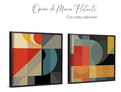 Foto 3 | Set Cuadros Mid Century Canvas Cuadrados Bauhaus Bold Colors