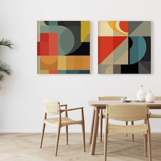 Foto 4 | Set Cuadros Mid Century Canvas Cuadrados Bauhaus Bold Colors