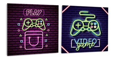 Foto 5 | Set De Cuadros Decorativos Gamer Neón