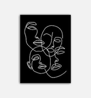 Foto 1 | Cuadro Decorativo Moderno Minimalista Caras, Recamara, Sala