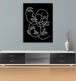 Foto 3 | Cuadro Decorativo Moderno Minimalista Caras, Recamara, Sala