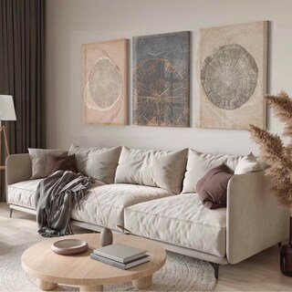 Foto 1 | Cuadros Canvas Arboles Tríptico Decorativo Moderno Hd 3pz Color Verde Armazón Bastidor De Madera