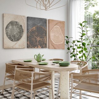 Foto 2 | Cuadros Canvas Arboles Tríptico Decorativo Moderno Hd 3pz Color Verde Armazón Bastidor De Madera
