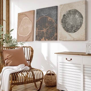 Foto 5 | Cuadros Canvas Arboles Tríptico Decorativo Moderno Hd 3pz Color Verde Armazón Bastidor De Madera