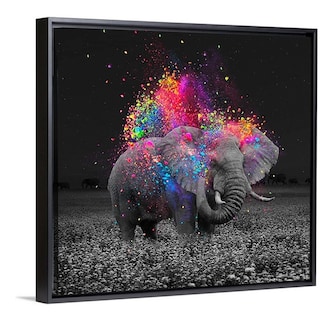 Foto 3 | Cuadro Elefante Colores Moderno En Lienzo Canvas Envío Gratis Tintas Ecológicas No Sintético Opcional Marco