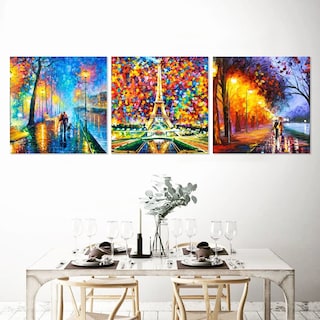 Foto 5 | 3 Cuadros Decorativos Pareja Lluvia Modernos Tipo Oleo