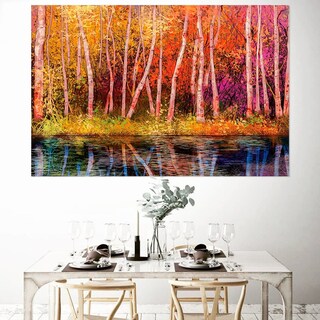 Foto 2 | Cuadro Decorativo Canvas Arboles Colores Tipo Óleo Hd Grande Color Multicolor