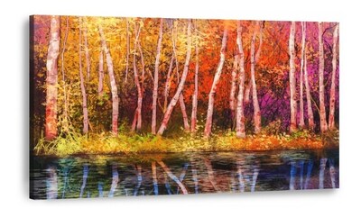 Foto 3 | Cuadro Decorativo Canvas Arboles Colores Tipo Óleo Hd Grande Color Multicolor