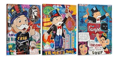Foto 1 | Cuadros Alec Monopoly Money Basquiat Pop Street Art Neon