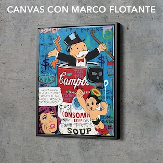 Foto 4 | Cuadros Alec Monopoly Money Basquiat Pop Street Art Neon