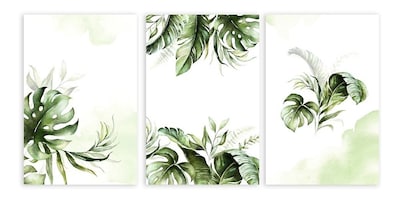 Foto 1 | Set Cuadros Decorativos Canvas Plantas Acuarela, Minimalista