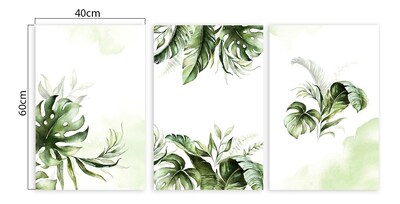 Foto 2 | Set Cuadros Decorativos Canvas Plantas Acuarela, Minimalista