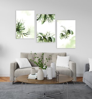 Foto 3 | Set Cuadros Decorativos Canvas Plantas Acuarela, Minimalista