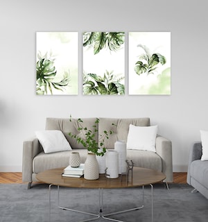 Foto 4 | Set Cuadros Decorativos Canvas Plantas Acuarela, Minimalista