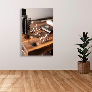 Foto 3 | Cuadro Tijeras Barberia Vintage Canvas Grueso 60x90cm